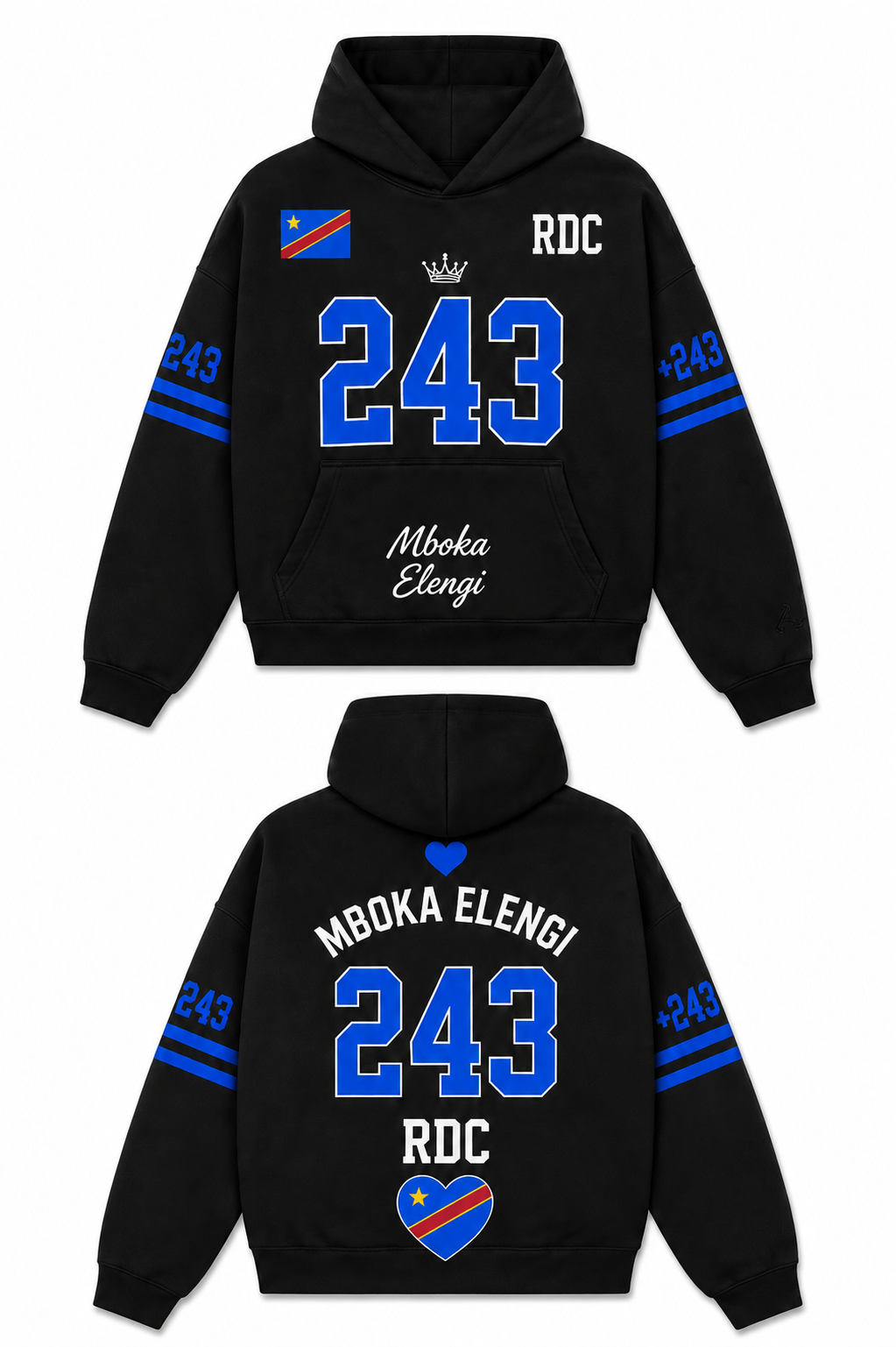 Coming soon 🔜 Mboka Elengi Hoodie – Black Edition (+243)