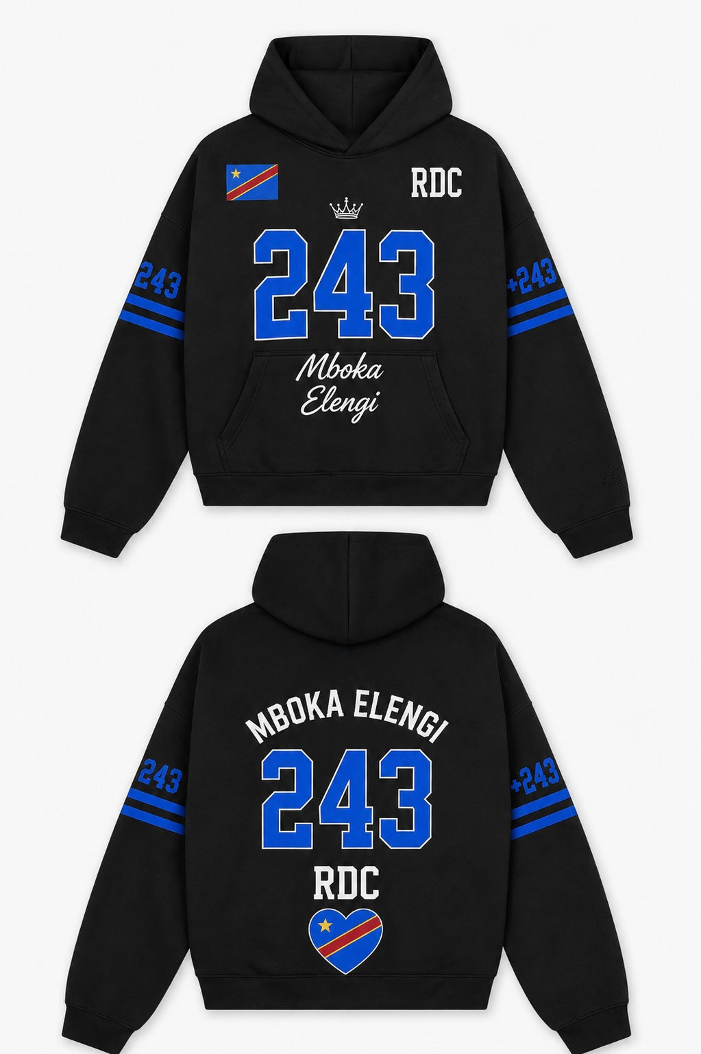 Coming soon 🔜 Mboka Elengi Hoodie – Black Edition (+243)